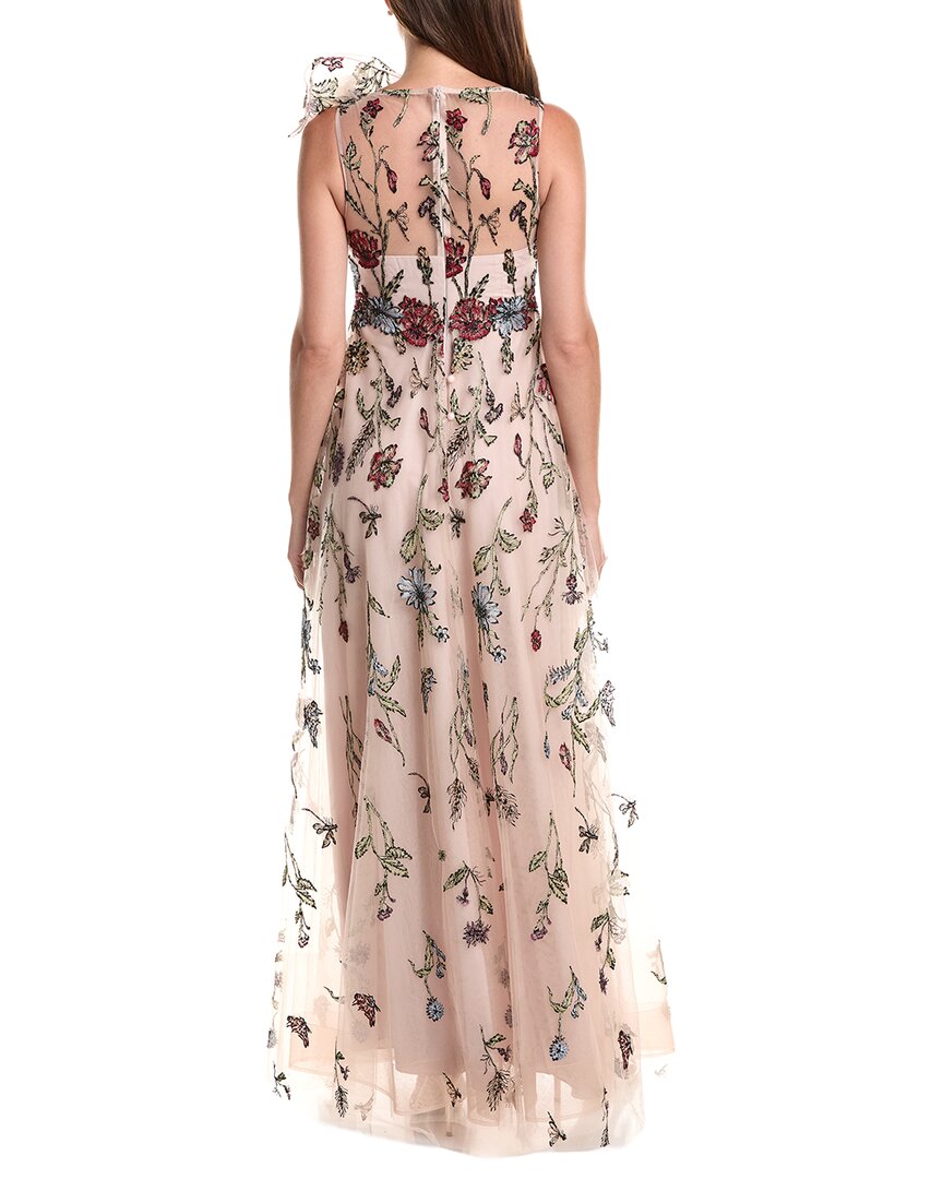 Teri Jon by Rickie Freeman Teri Jon By Rickie Freeman Embroidered Tulle Self Flower Gown