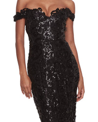 Marchesa Notte Sequin Column Gown