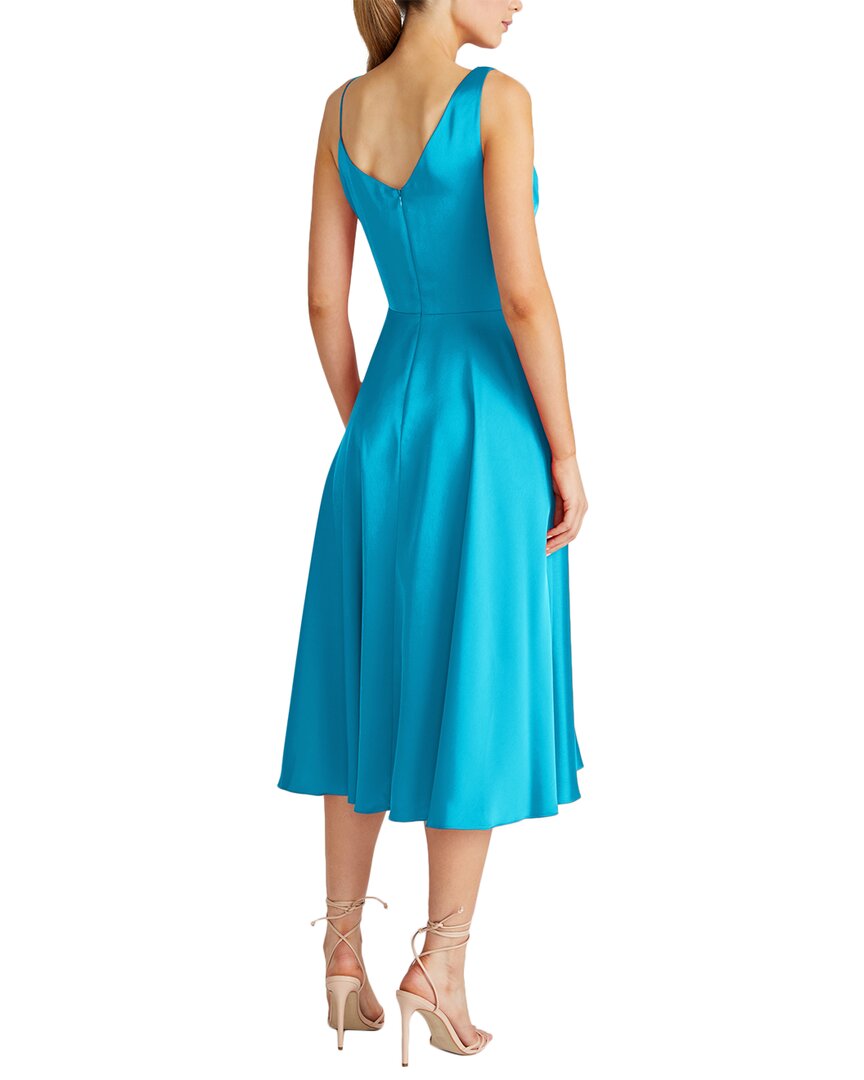 Theia Hayden Satin A-Line Midi Dress