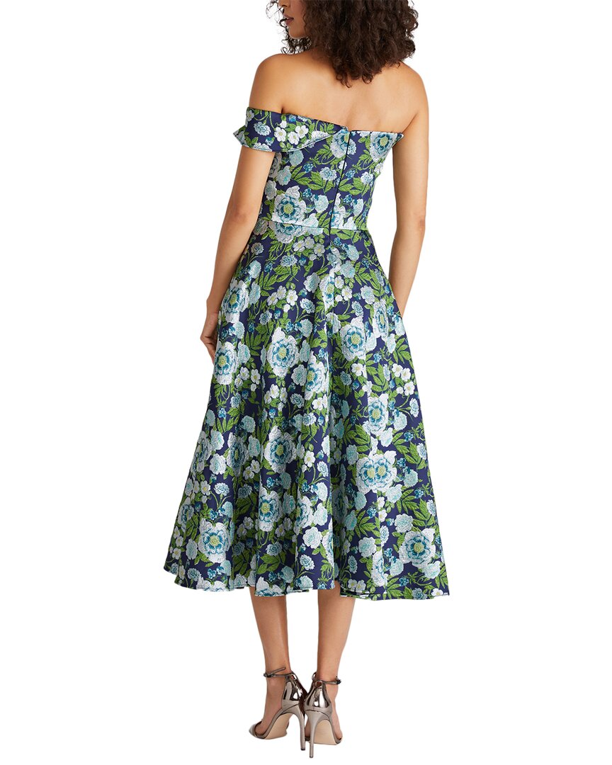 chinese dress ladies Theia Tatum Peplum A-Line Midi Dress, Blue / 2