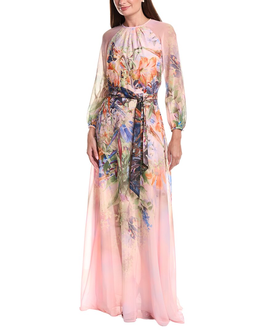 Teri Jon by Rickie Freeman Teri Jon By Rickie Freeman Chiffon Floral Maxi Gown
