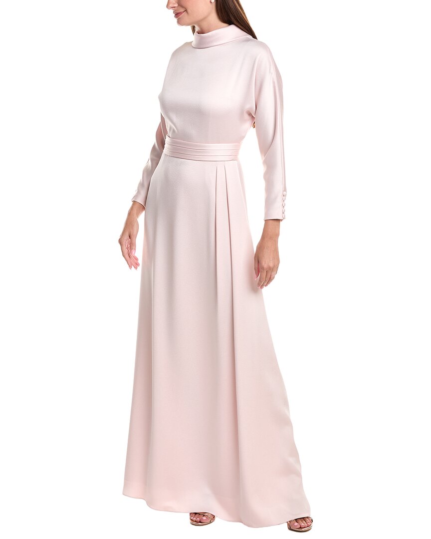Teri Jon by Rickie Freeman Teri Jon By Rickie Freeman Crepe Back Satin Mock Neck Dolman Sleeve Dress