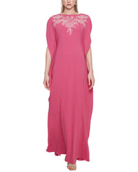 Marchesa Notte Lightweight Crepe Kaftan Gown