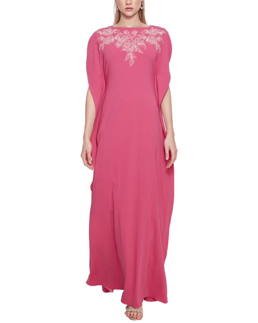 Marchesa Notte Lightweight Crepe Kaftan Gown