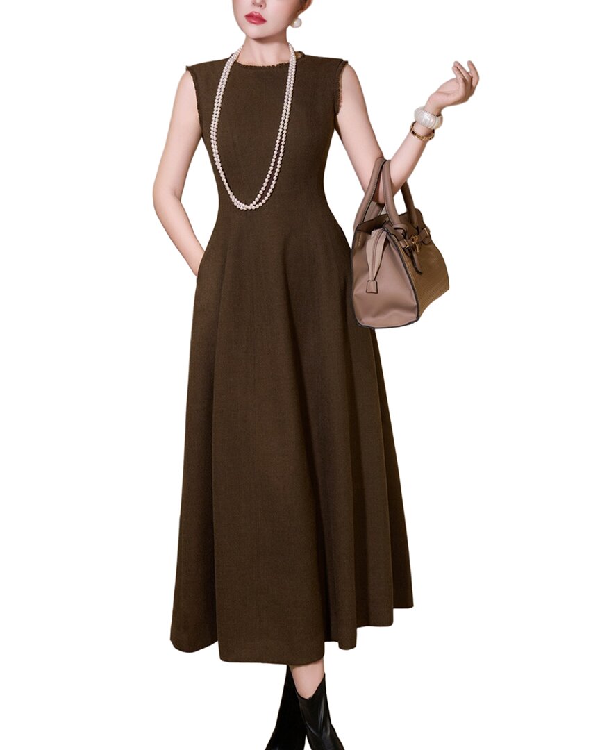 Burryco Brown Solid Maxi Dress