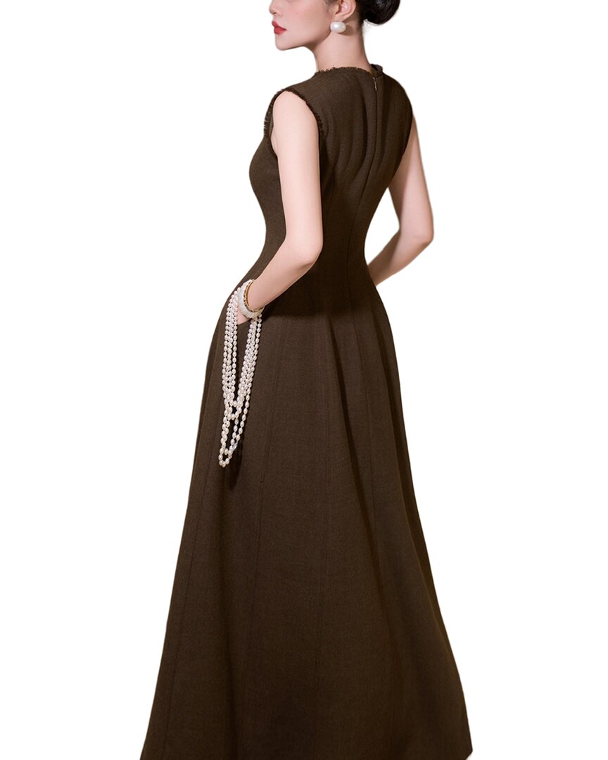 Burryco Brown Solid Maxi Dress