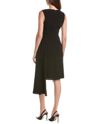 Teri Jon by Rickie Freeman Teri Jon By Rickie Freeman Crepe Asymmetrical Hem Ruched Side Dress