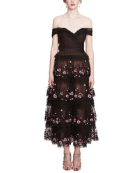 Marchesa Notte Midi Dress