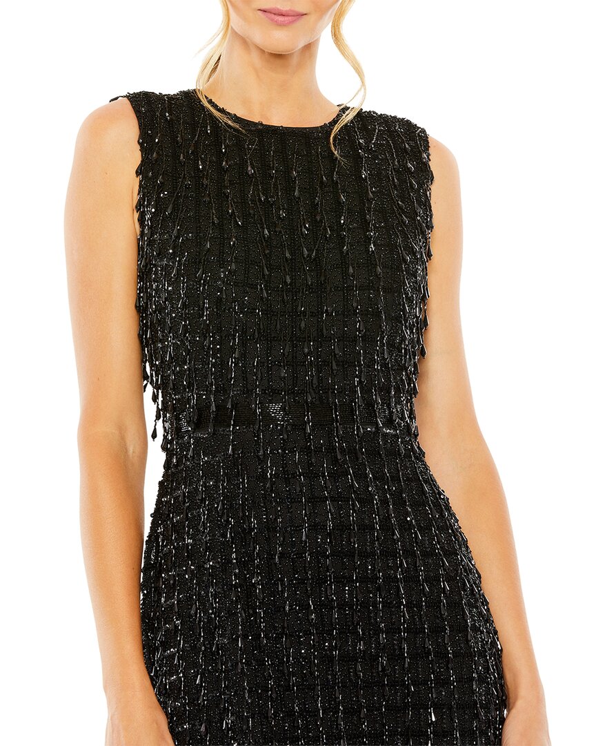 Mac Duggal Mac Duggal High Neck Beaded Midi Dress