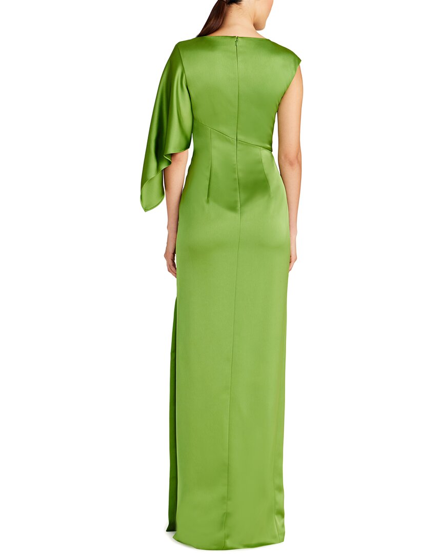 Theia Tilly Satin Draped Column Gown
