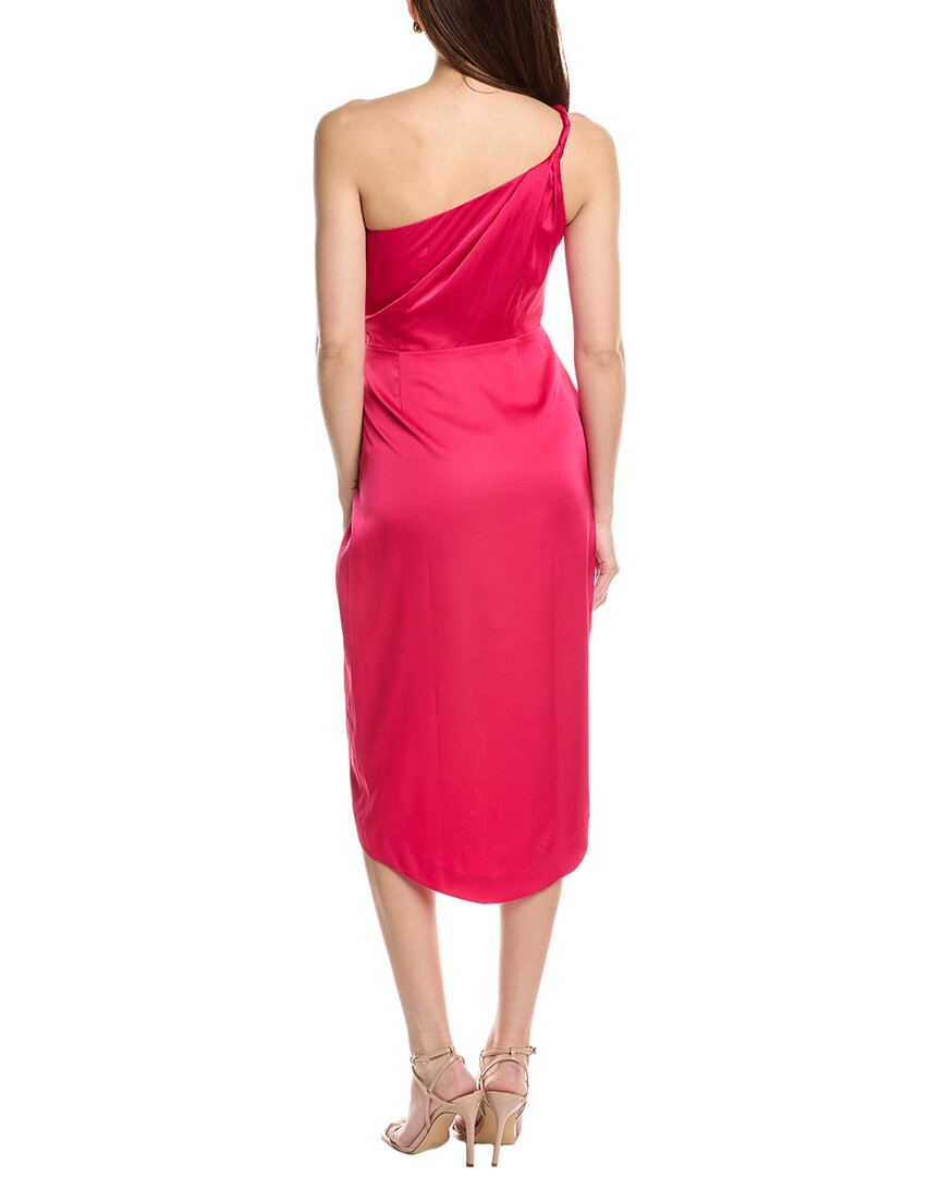 amur red dress AMUR Deena One-Shoulder Midi Dress