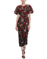 Marchesa Notte Womens Midi Dress, 6