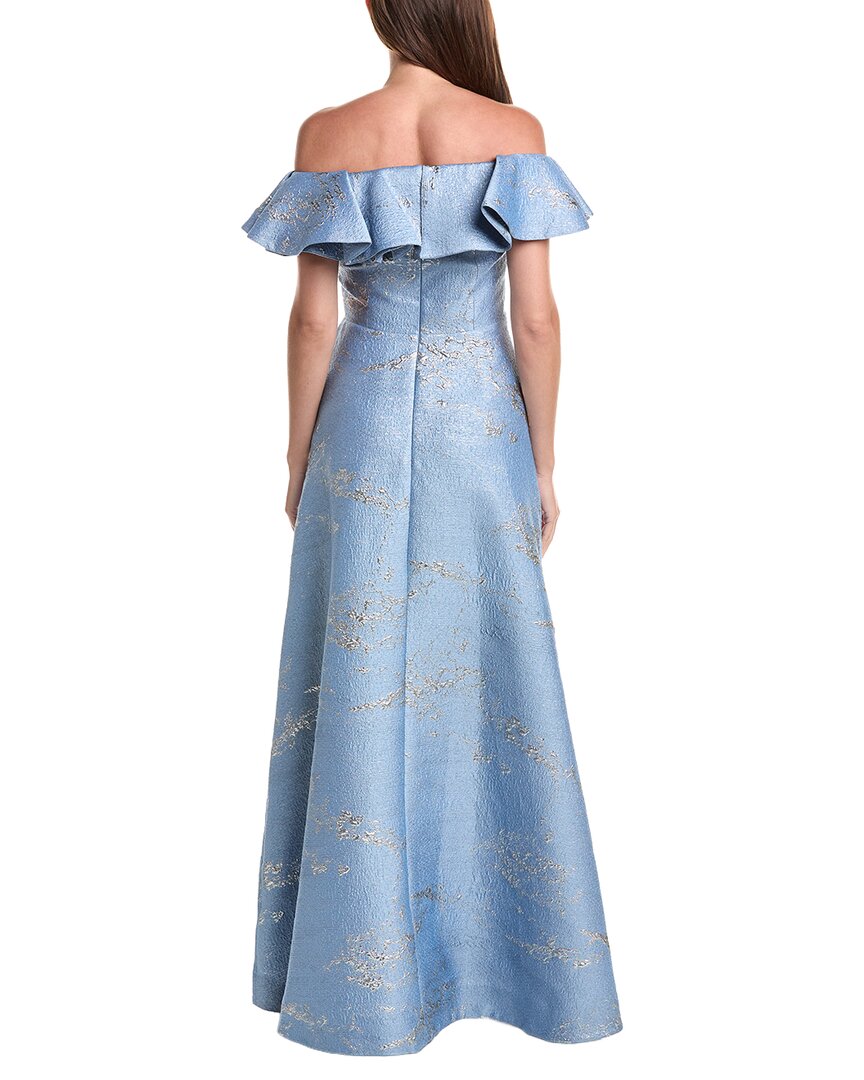 Teri Jon by Rickie Freeman Teri Jon By Rickie Freeman Jacquard Ruffle Off-Shoulder Dress