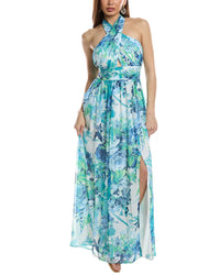 Eliza J Halter Gown Green