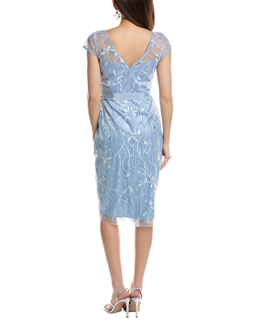 Eliza J Embroidered Mesh Cocktail Dress