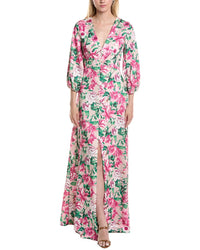 Rene Ruiz Faille Gown Green