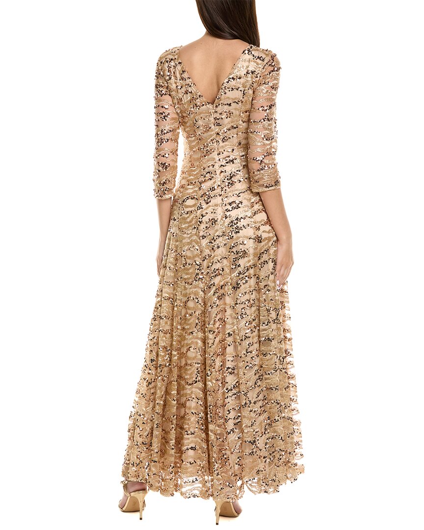 Tahari Asl Sequin Tulle Gown