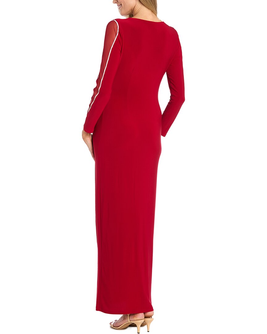 Rm Richards Sheer Insert Sleeve Detail Wrap Dress