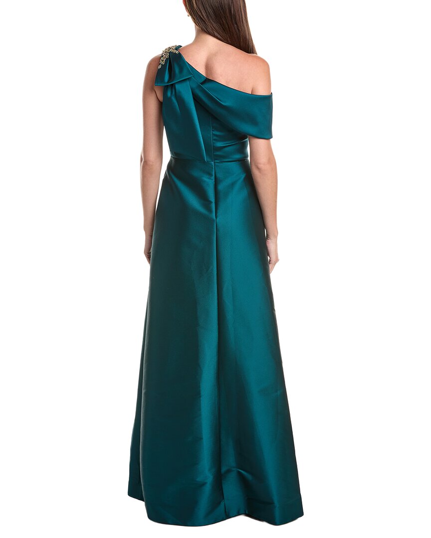 Teri Jon by Rickie Freeman Teri Jon By Rickie Freeman Mikado Asymmetrical Jewel Bow Shoulder Gown
