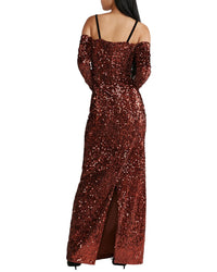 Zac Posen Sequin Bra Top Gown