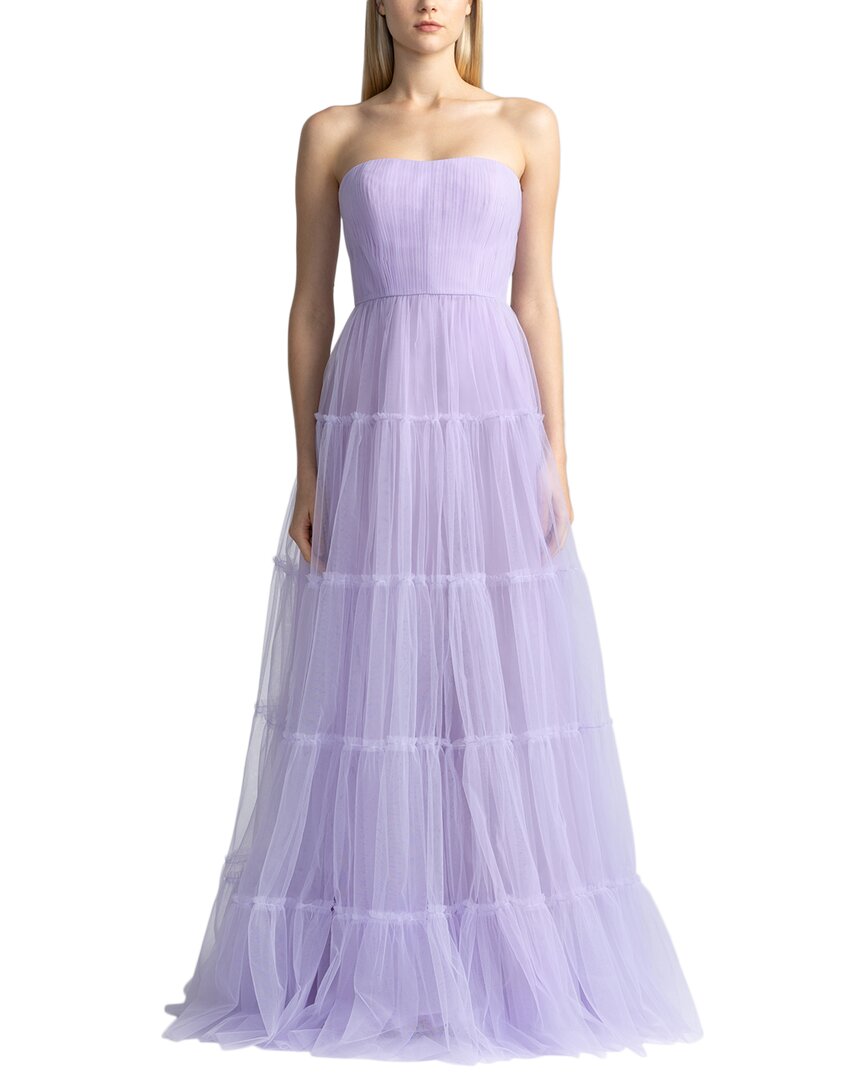 Zac Posen Strapless Tulle Gown 14 Purple