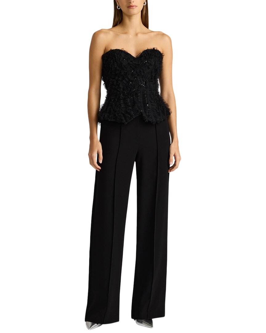 Zac Posen Applique On Lace Bustier Jumpsuit 0 Black