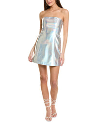 Susana Monaco Tube Flare Mini Dress Silver