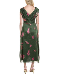 Lela Rose Linen & Silk-Blend Off-The-Shoulder Dress