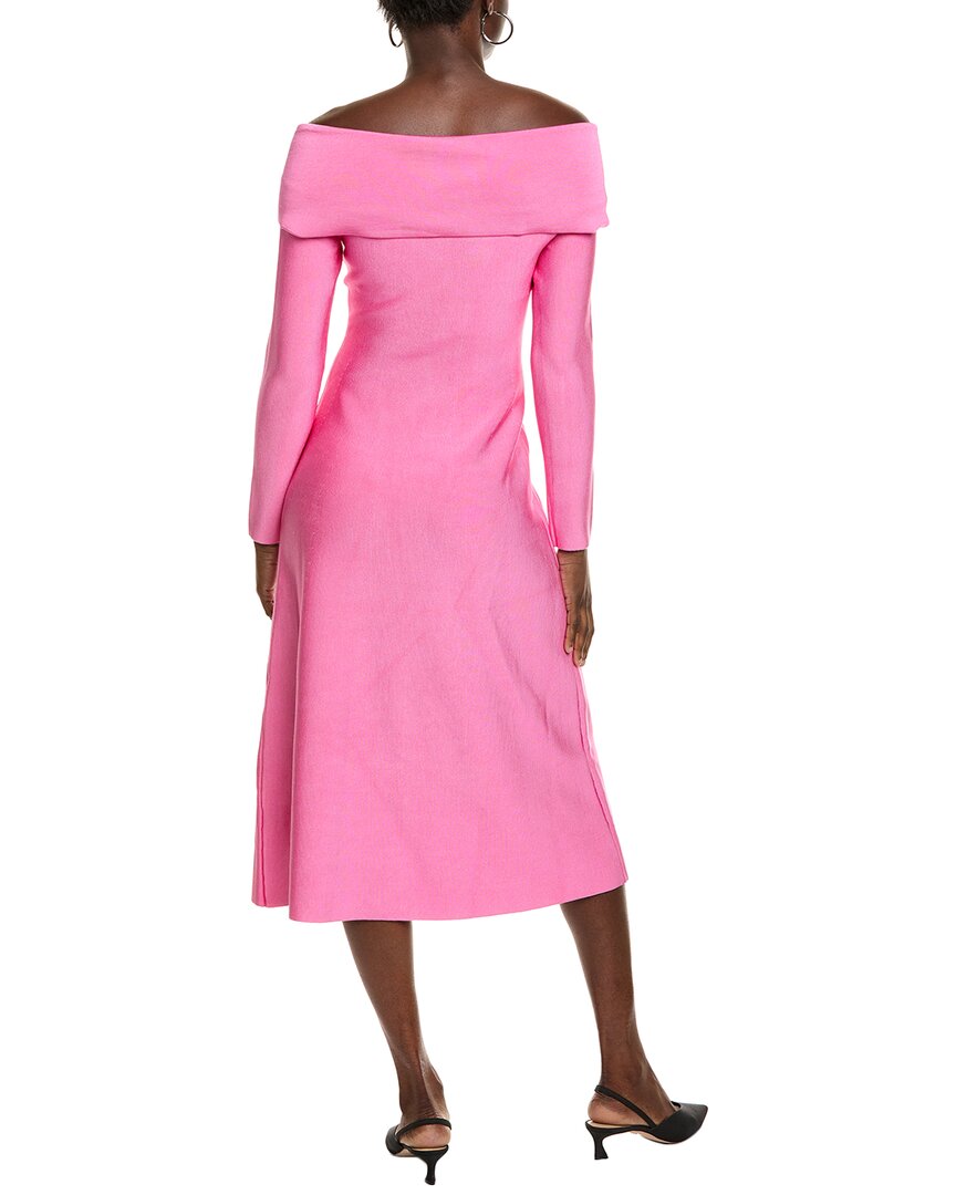Lela Rose Off-The-Shoulder Midi Dress