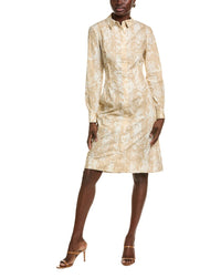 Lela Rose Seamed Shirtdress Brown