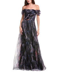 Rene Ruiz Off-The-Shoulder Organza Gown