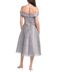 Rene Ruiz Off-The-Shoulder A-Line Brocade Cocktail Dress