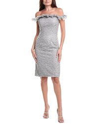 Rene Ruiz Tulle Embroidered Cocktail Dress