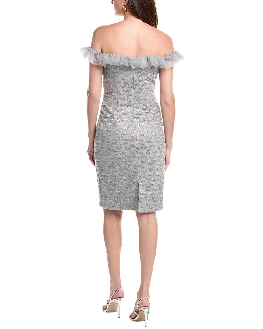 Rene Ruiz Tulle Embroidered Cocktail Dress