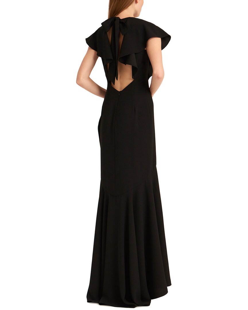 ML Monique Lhuillier Ml Monique Lhuillier Satin Ruffle Crepe Dress