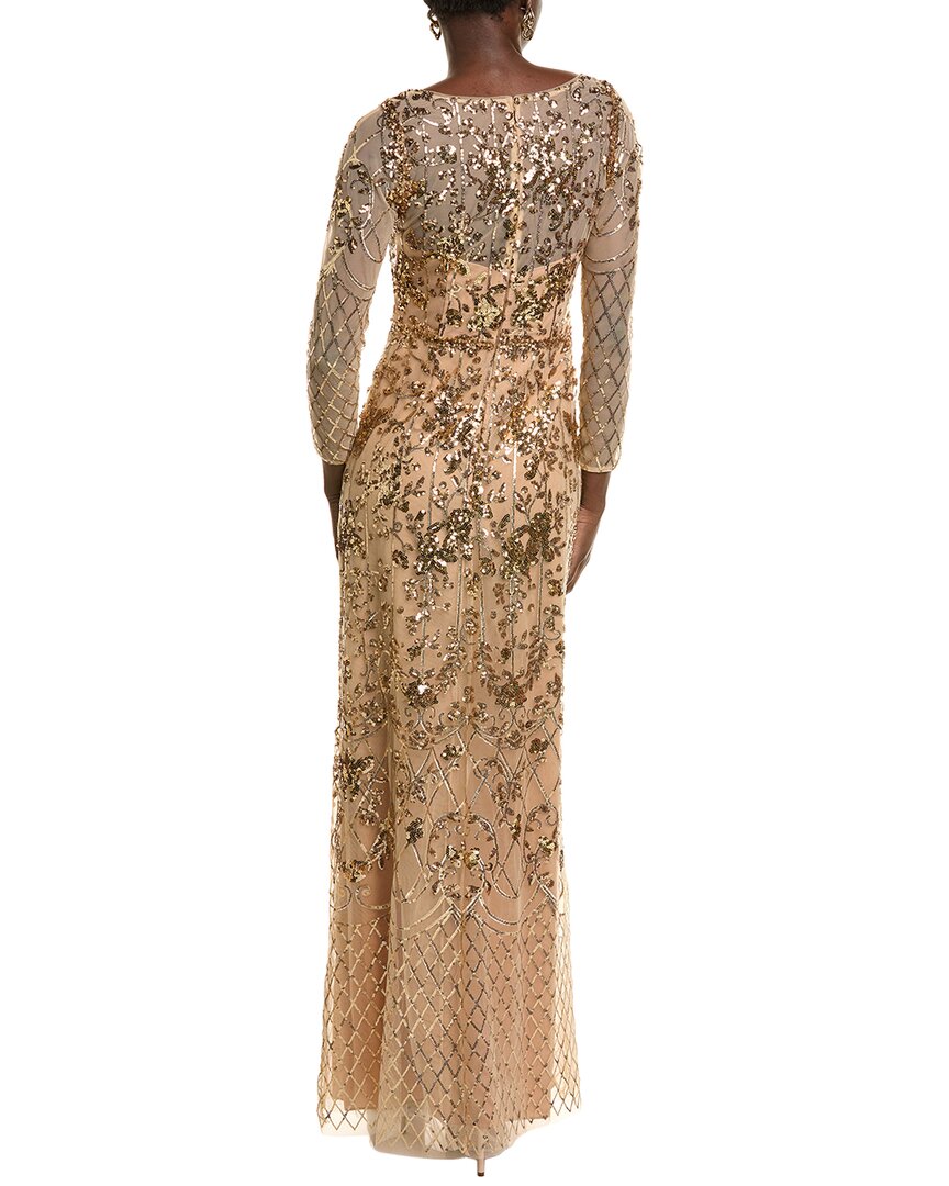 Marchesa Notte Sequin Lattice Gown