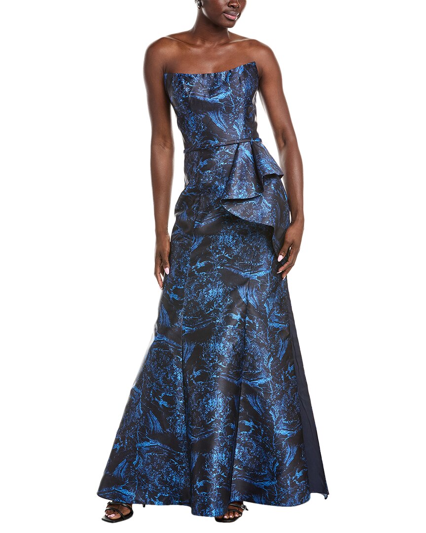 Rene Ruiz Womens Mikado Gown, 8, Blue