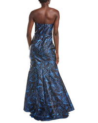 Rene Ruiz Womens Mikado Gown, 8, Blue