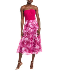 Rene Ruiz Jacquard Organza Midi Dress