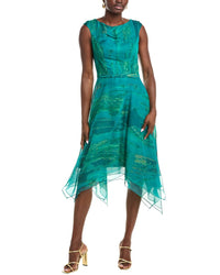 Rene Ruiz Chiffon Handkerchief Midi Dress