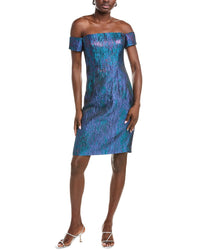Rene Ruiz Off-The-Shoulder Jacquard Cocktail Dress