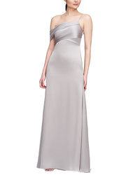 Theia Alaina One-Shoulder Gown Grey