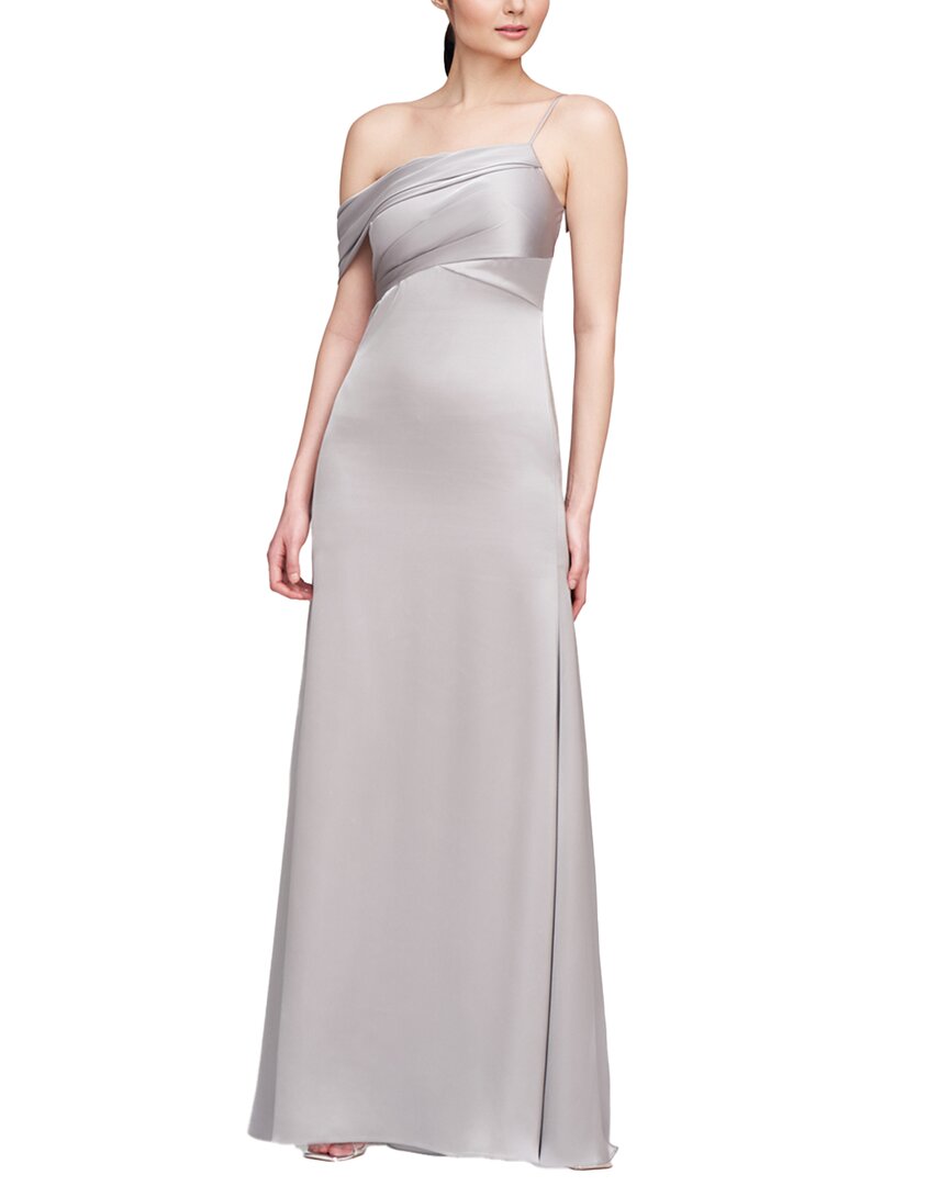 Theia Alaina One-Shoulder Gown Grey