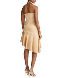 Halston Beverly Satin Fit & Flare Dress