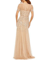 Mac Duggal High Neck Sequin Embellished A-Line Gown
