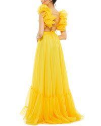 Mac Duggal Ruffle Tiered Chiffon A-Line Gown