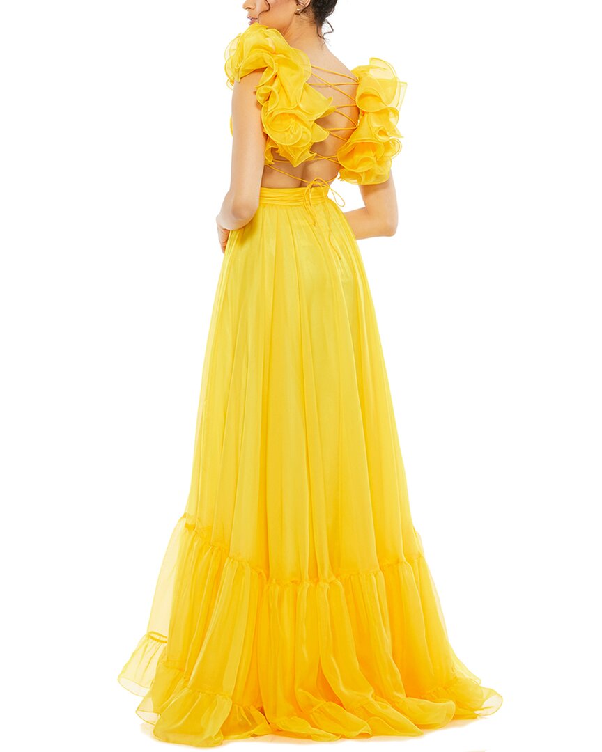 Mac Duggal Ruffle Tiered Chiffon A-Line Gown