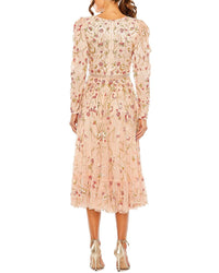 Mac Duggal Floral Embellished Wrap Dress