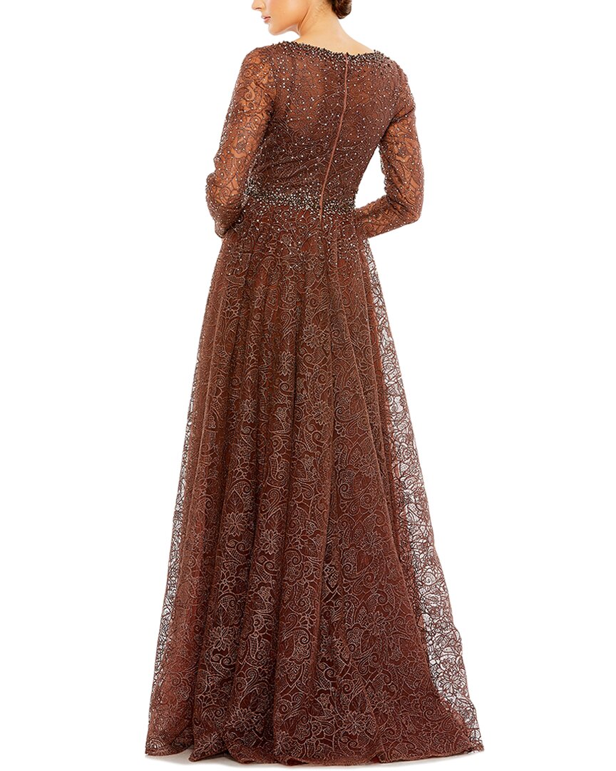 Mac Duggal Embellished Illusion A-Line Gown