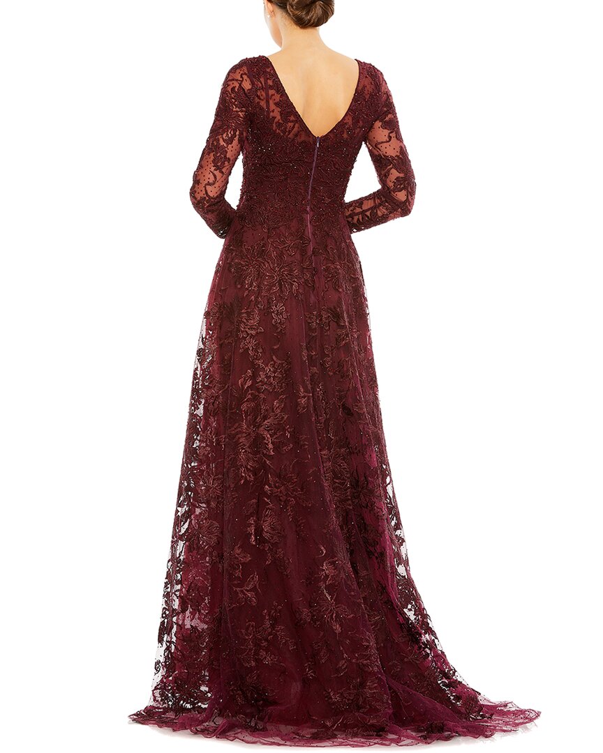 Mac Duggal Embellished Illusion A-Line Gown